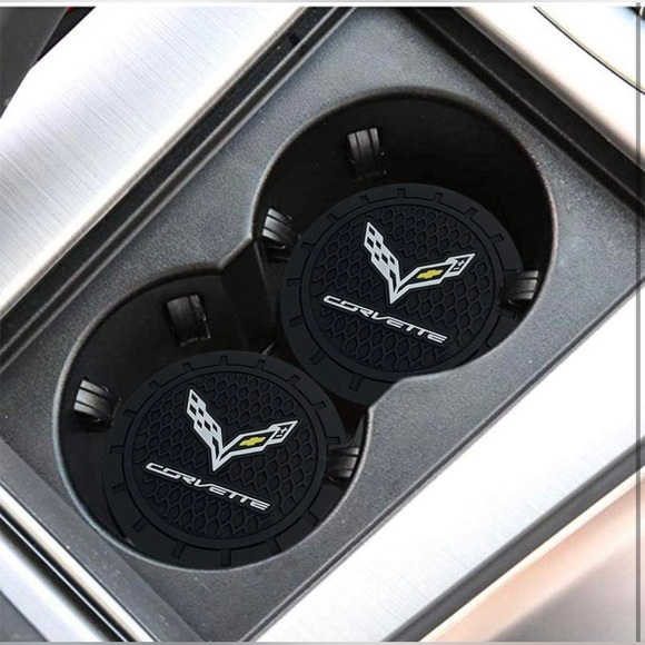 Corvette Car Cup Holder Coasters set of 2 NWT - Picture 6 of 7